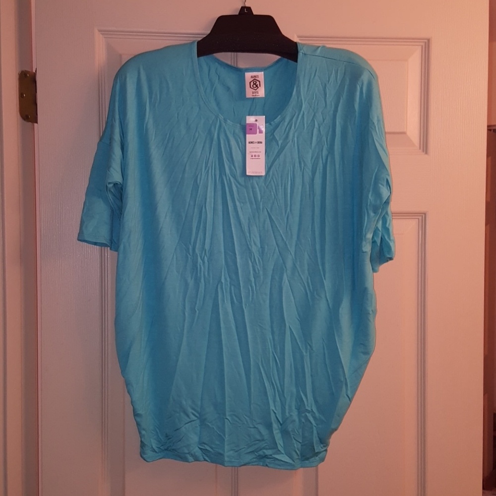 Agnes & Dora dolman tunic aqua blue medium